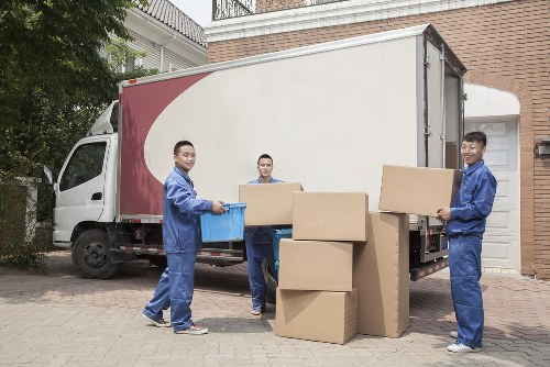 Company van parked during rubbish collection